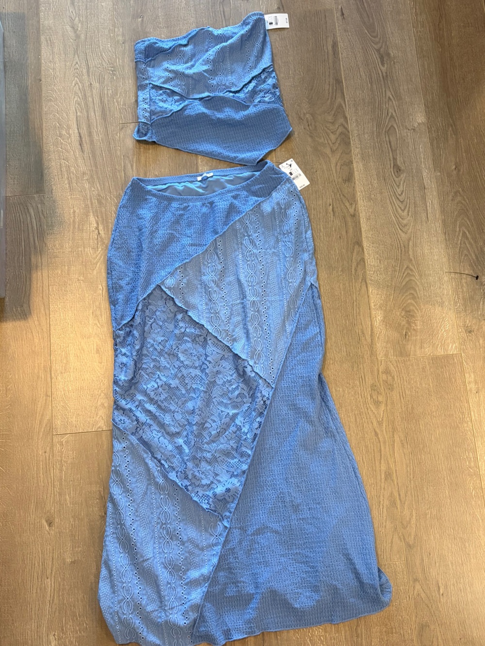 Ardene Blue Lace-Trim matching set